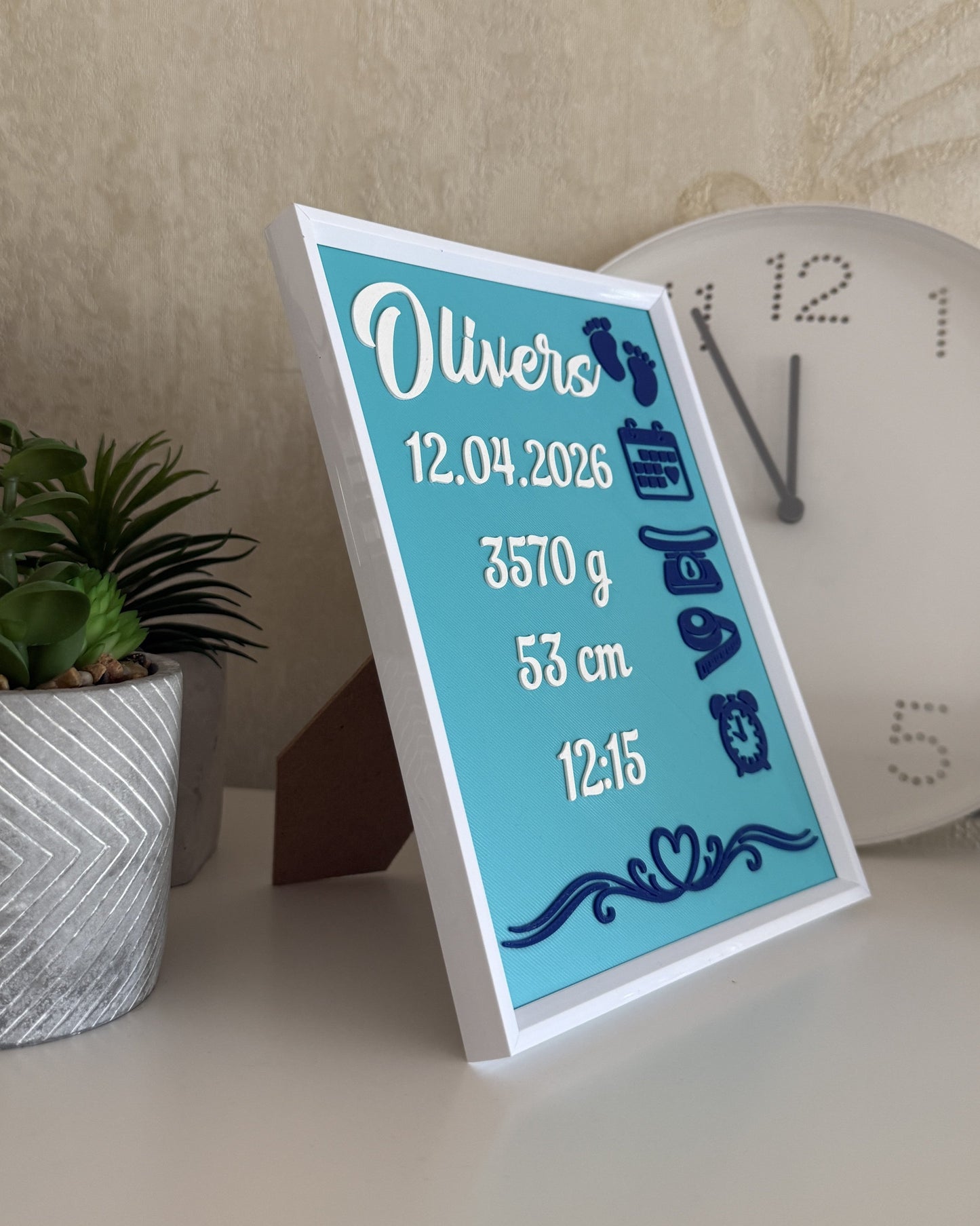 Personalized Baby Birth Stats Frame