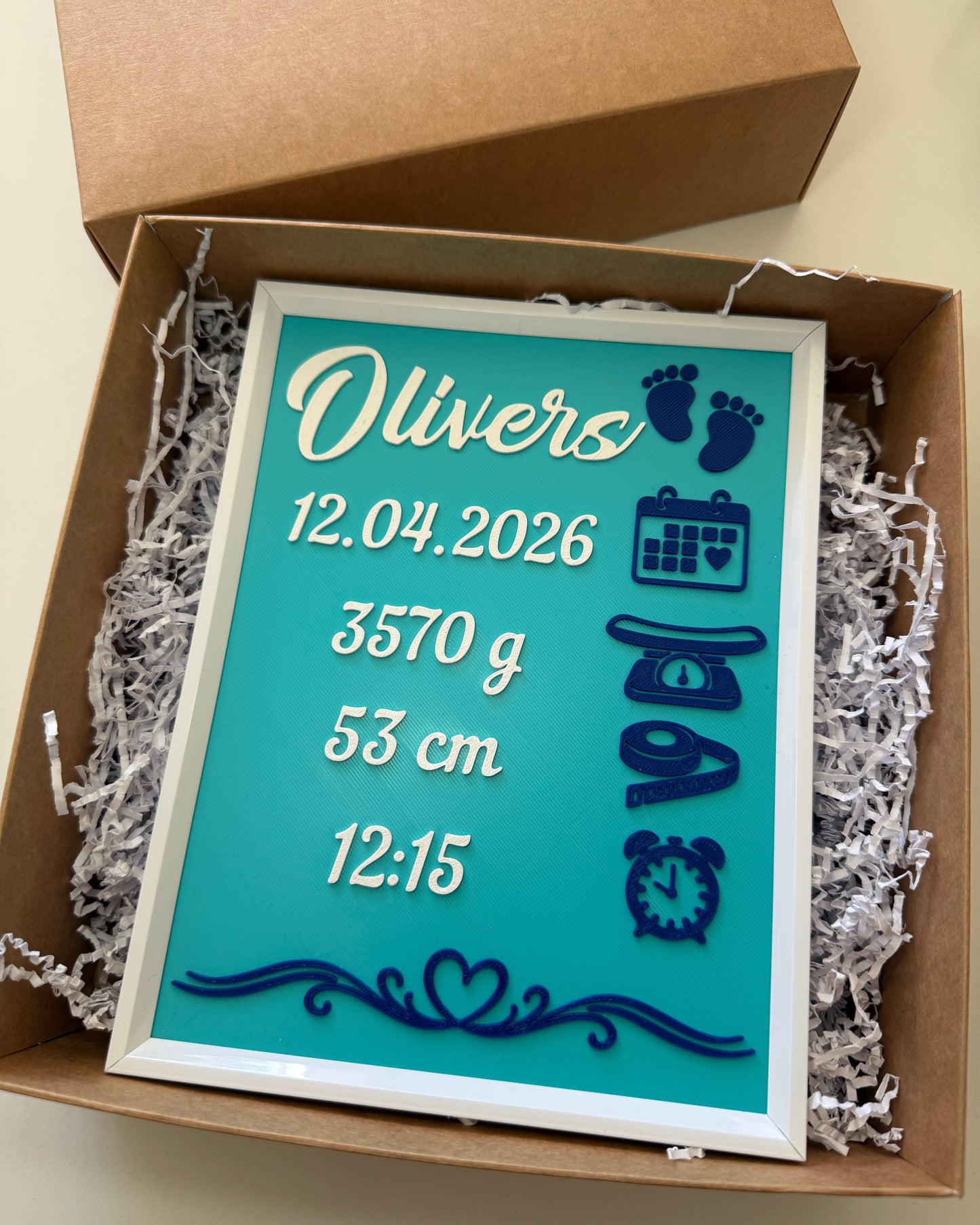 Personalized Baby Birth Stats Frame