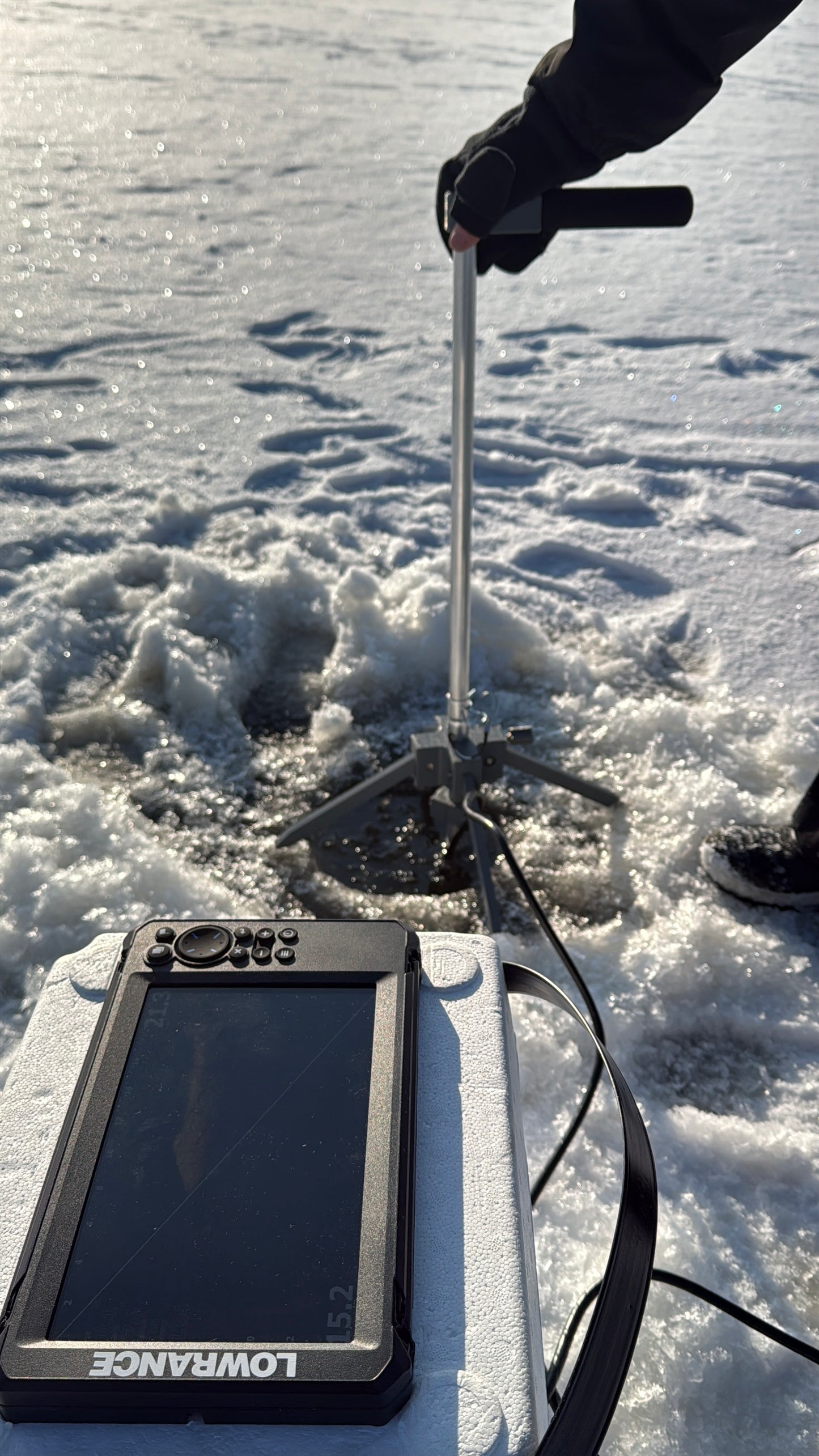 Winter Fishing Live Sonar Rotator (Full Kit With Aluminum Pole)