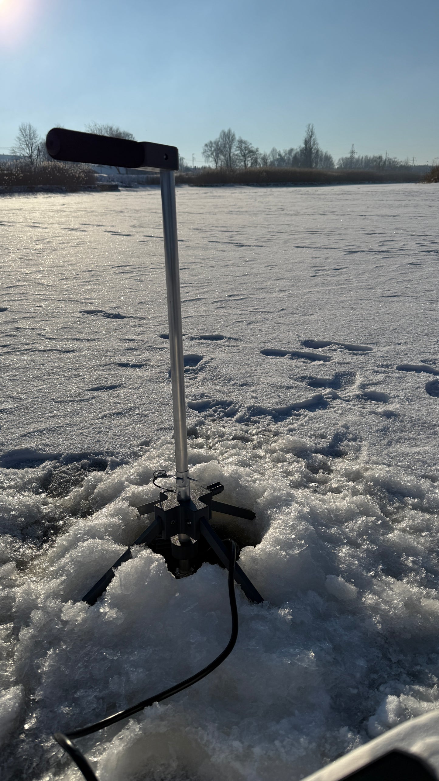 Winter Fishing Live Sonar Rotator (Full Kit With Aluminum Pole)